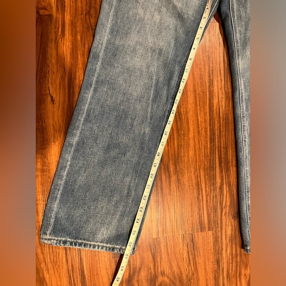 RtA Dexter Belted Boyfriend Jeans Light Blue Denim Size M - Picture 7 of 7